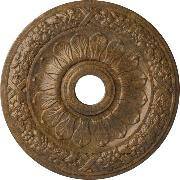 Ekena Millwork Swindon Ceiling Medallion (Fits Canopies up to 6 1/8"), 24"OD x 4"ID x 1 1/2"P, Rubbed Bronze CM24SWRZS - main
